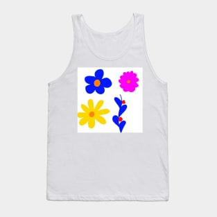blue pink flower abstract texture Tank Top